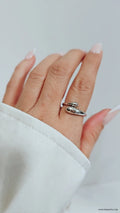 Sterling Silver Water Drop Adjustable Ring - view 5