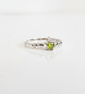 Sterling Silver Dainty Claddagh Peridot Ring - view 3