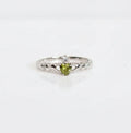Sterling Silver Dainty Claddagh Peridot Ring - view 7