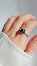 Beaded Black Onyx Sterling Silver Ring - view 4