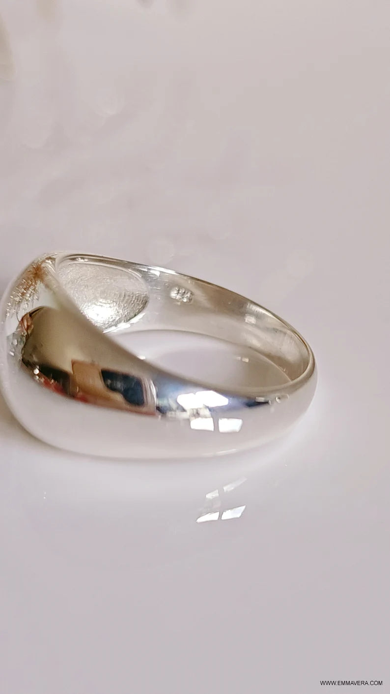 Sterling Silver 925 Dome Ring - view 2