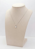 Sterling Silver 925 Mother of Pearl Lock Pendant Necklace - view 5