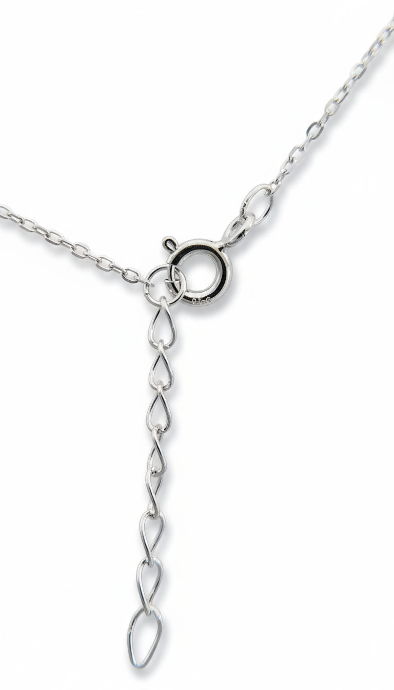 Sterling Silver 925 Mother of Pearl Lock Pendant Necklace - view 6