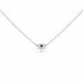 Sterling Silver Evil Eye Sapphire Necklace Chain