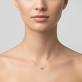 Sterling Silver Evil Eye Sapphire Necklace Chain - view 2