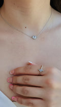 Sterling Silver Dainty Moonstone Pendant Necklace - view 4
