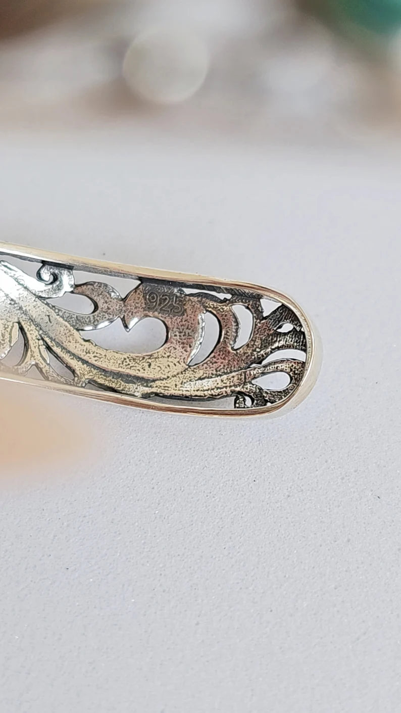 Sterling Silver Turquoise Cuff Bangle Bracelet - view 4