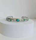 Sterling Silver Turquoise Cuff Bangle Bracelet - view 9