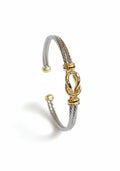 Reef Knot Gold Plated Cable Bangle Bracelet - view 2