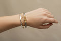 Reef Knot Gold Plated Cable Bangle Bracelet - view 3