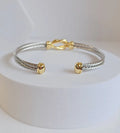 Reef Knot Gold Plated Cable Bangle Bracelet - view 4