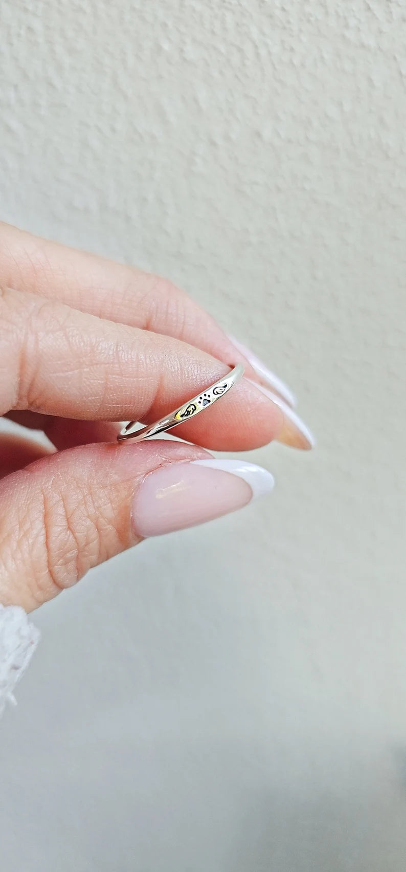Sterling Silver Paw Angel Wings Ring - view 6