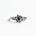 Sterling Silver Dainty Onyx Stone Ring