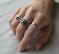 Sterling Silver Dainty Onyx Stone Ring - view 2