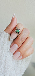 Sterling Silver Beaded Turquoise Bali Ring - view 4