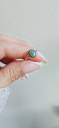 Sterling Silver Beaded Turquoise Bali Ring - view 8