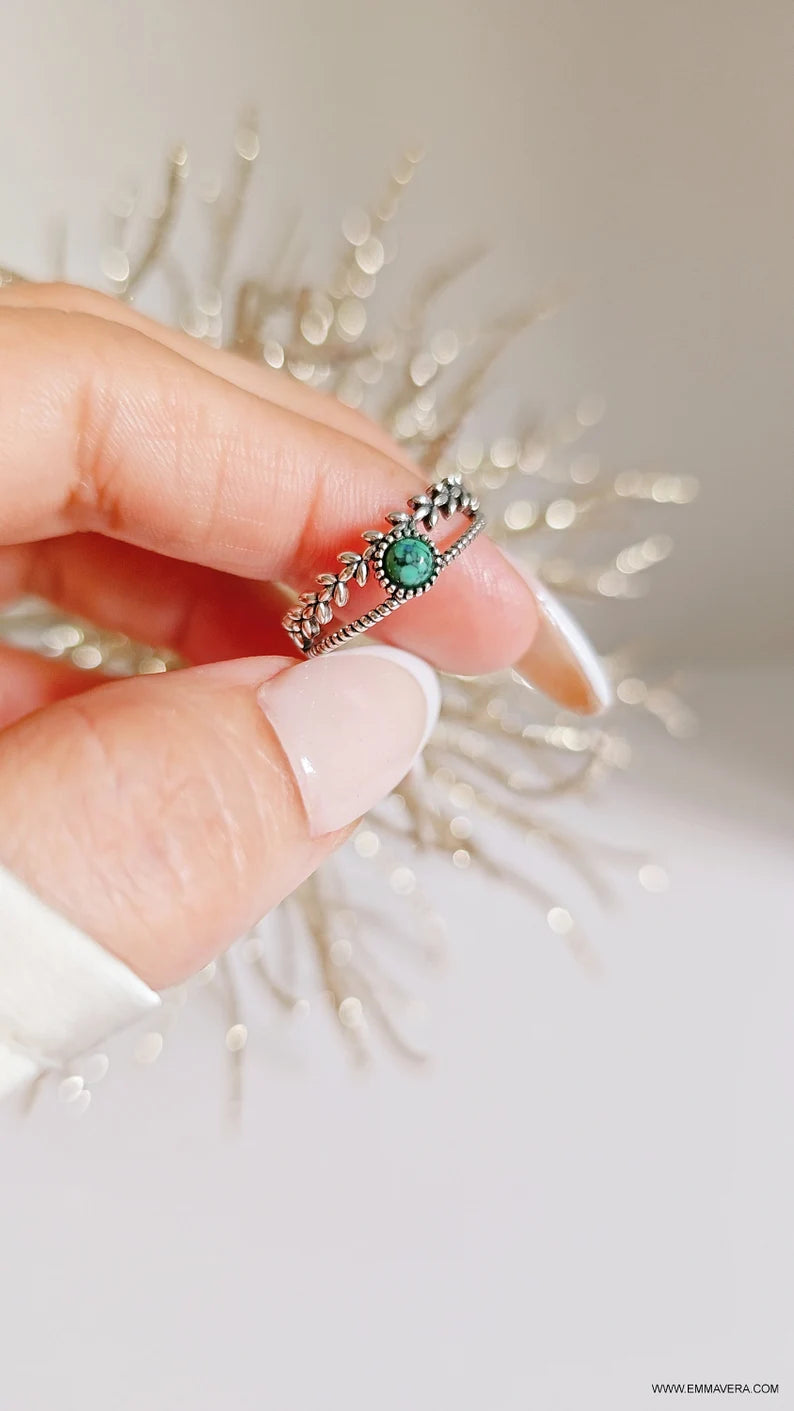 Sterling Silver Multi Band Turquoise Ring - view 5