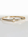Gold Dainty Mother of Pearl Clover Bangle - view 3