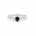 Sterling Silver Onyx Claddagh Ring - view 7
