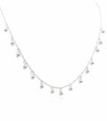 Sterling Silver Dangling Beads Chain Choker Necklace