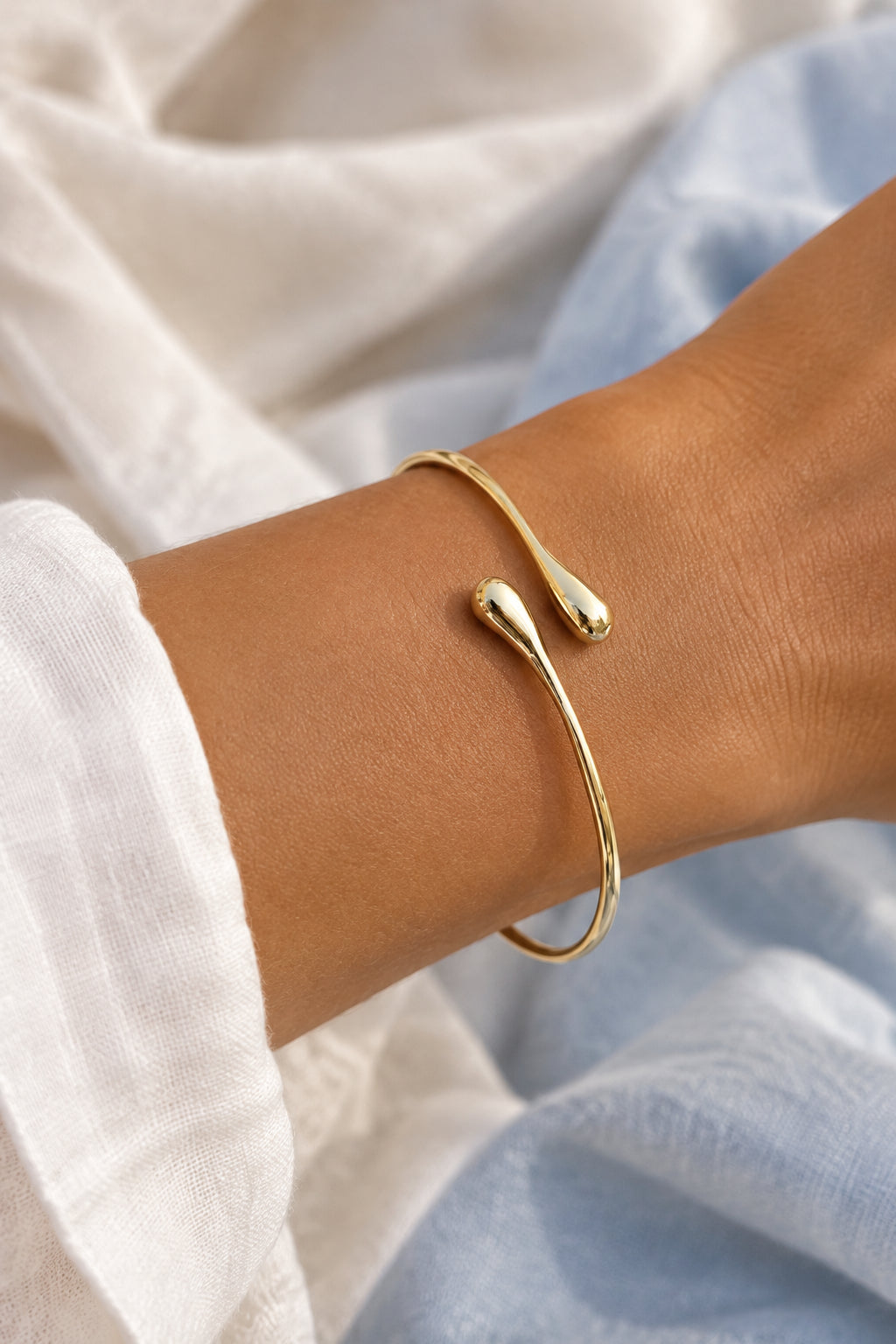 Sterling Silver 925 Waterdrop Bangle Bracelet