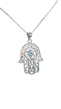Sterling Silver Evil Eye Hamsa Necklace Chain - view 6