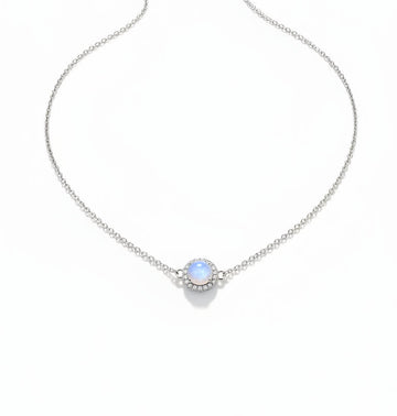 Sterling Silver Dainty Moonstone Pendant Necklace