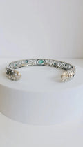 Sterling Silver Turquoise Cuff Bangle Bracelet - view 8