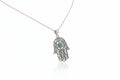 Sterling Silver Evil Eye Hamsa Necklace Chain - view 8