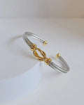 Reef Knot Gold Plated Cable Bangle Bracelet - view 6
