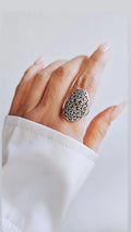 Sterling Silver Shield Filigree Ring - view 5