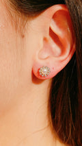 Sterling Silver 925 Fresh Water Pearl Flower Stud Earrings - view 2