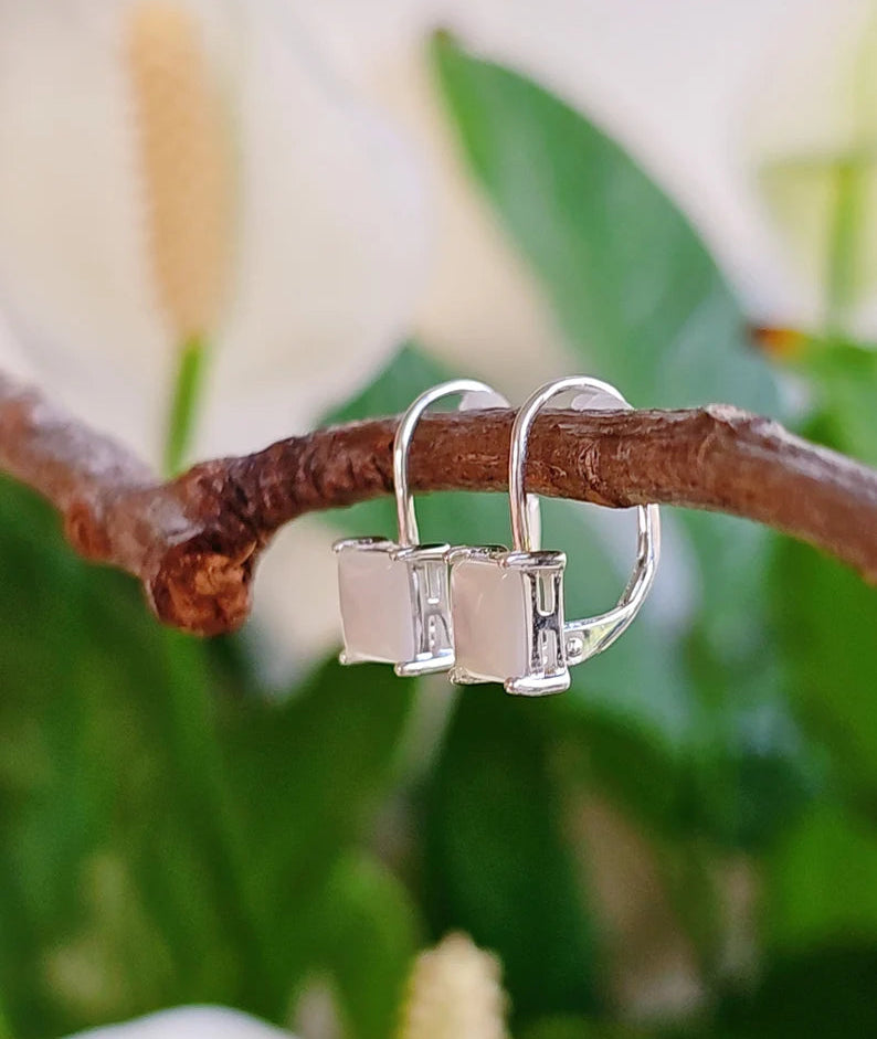 Sterling Silver 925 Mother of Pearl Dangling Earrings - view 5