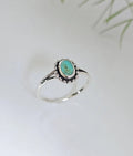 Sterling Silver Beaded Turquoise Bali Ring - view 3