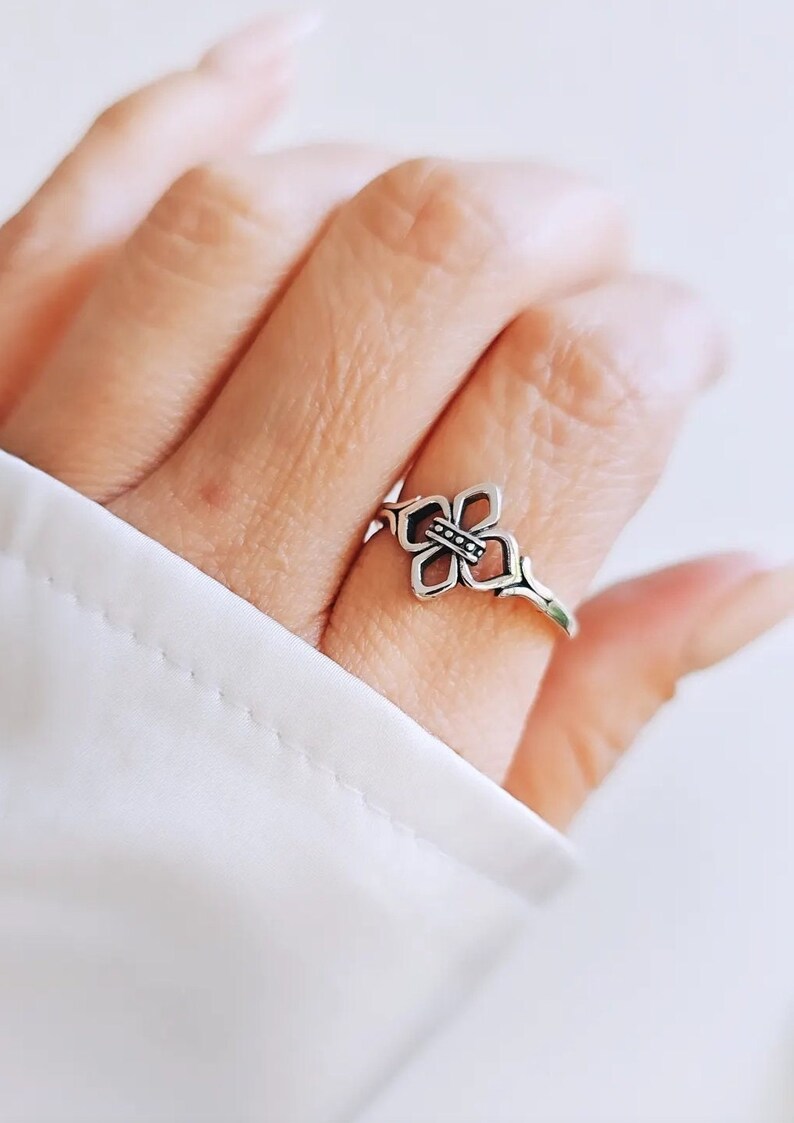 Sterling Silver Fleur de Lis Ring - view 2