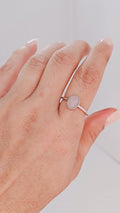 Sterling Silver 925 Natural Rose Quartz Ring - view 7