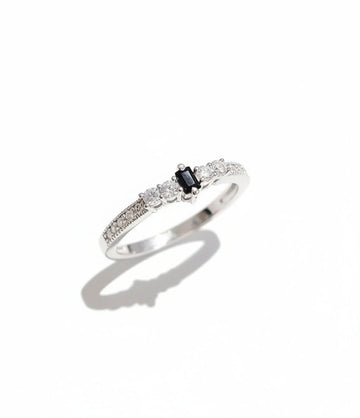 Sterling Silver Black Onyx Promise Ring