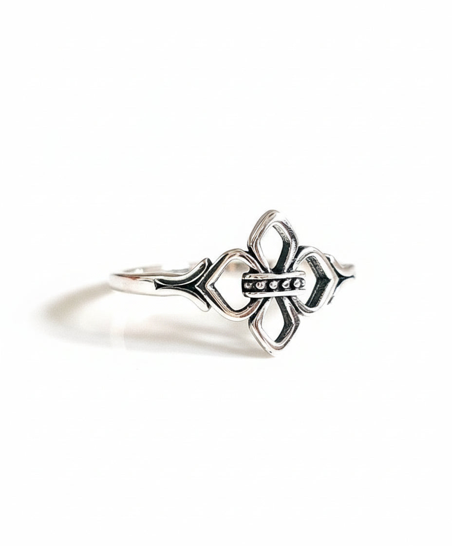 Sterling Silver Fleur de Lis Ring - view 4