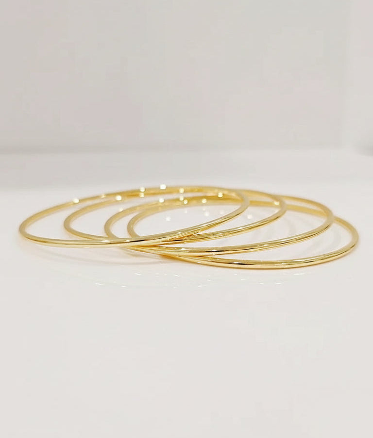 Gold Bangle Bracelets set of 7 - view 4