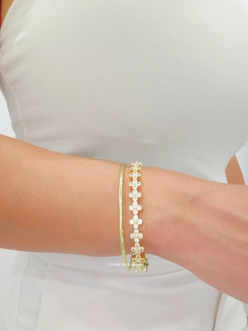 Gold Bangle Bracelets set of 7 - view 2
