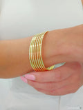 Gold Bangle Bracelets set of 7 - view 5