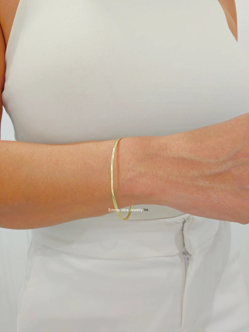 Gold Bangle Bracelets set of 7 - view 8