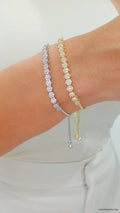 Slider Silver Gold Crystal Tennis Bracelet - view 9