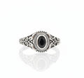 Oval Cut Black Onyx Sterling Silver Ring