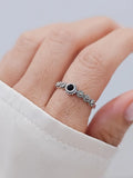 Sterling Silver Onyx Marcasite Ring - view 8