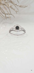 Oval Cut Black Onyx Sterling Silver Ring - view 4