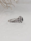 Oval Cut Black Onyx Sterling Silver Ring - view 6