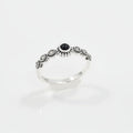 Sterling Silver Onyx Marcasite Ring