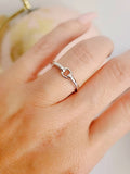 Sterling Silver Dainty Hammered Ring - view 2