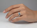 Sterling Silver Evil Eye Blue Opal Ring - view 2